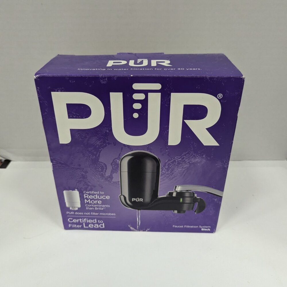 PUR FM-2000B Vertical Faucet Mount Water Filtration System – Black, Lead Reducin
